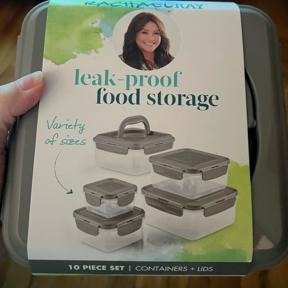Rachael Ray Leak Proof Food Storage Containers Set GREY
